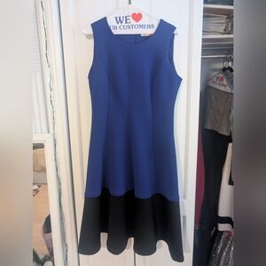 Calvin Klein Blue and Black Midi Dress